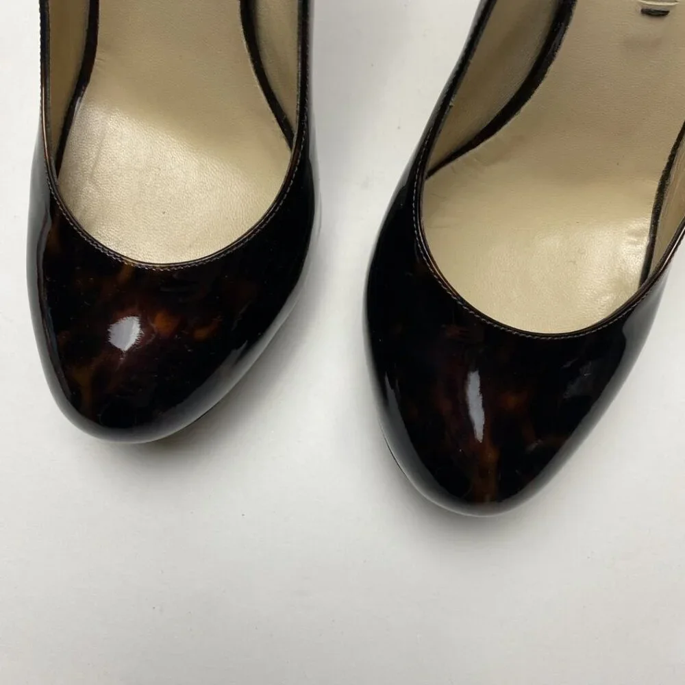 NICHOLAS KIRKWOOD tortoiseshell patent leather platform pumps Size 38